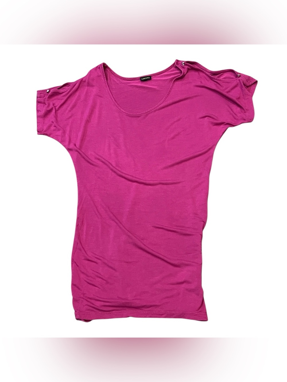 Lascana Magenta/Fuchsia Cold Shoulder Tunic Top Size Small